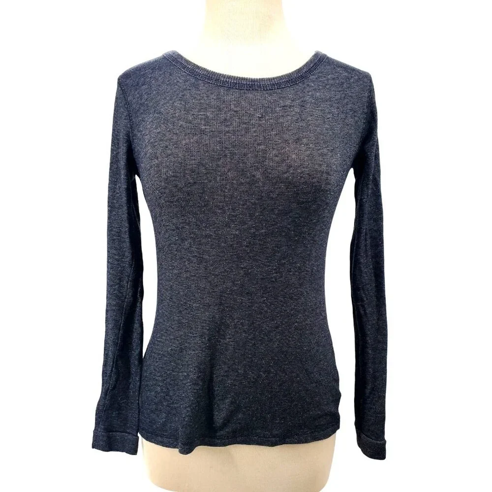 Forever 21 Sm Shirt Long Sleeve Top Lightweight Sweater Minimalist Pullover Gray